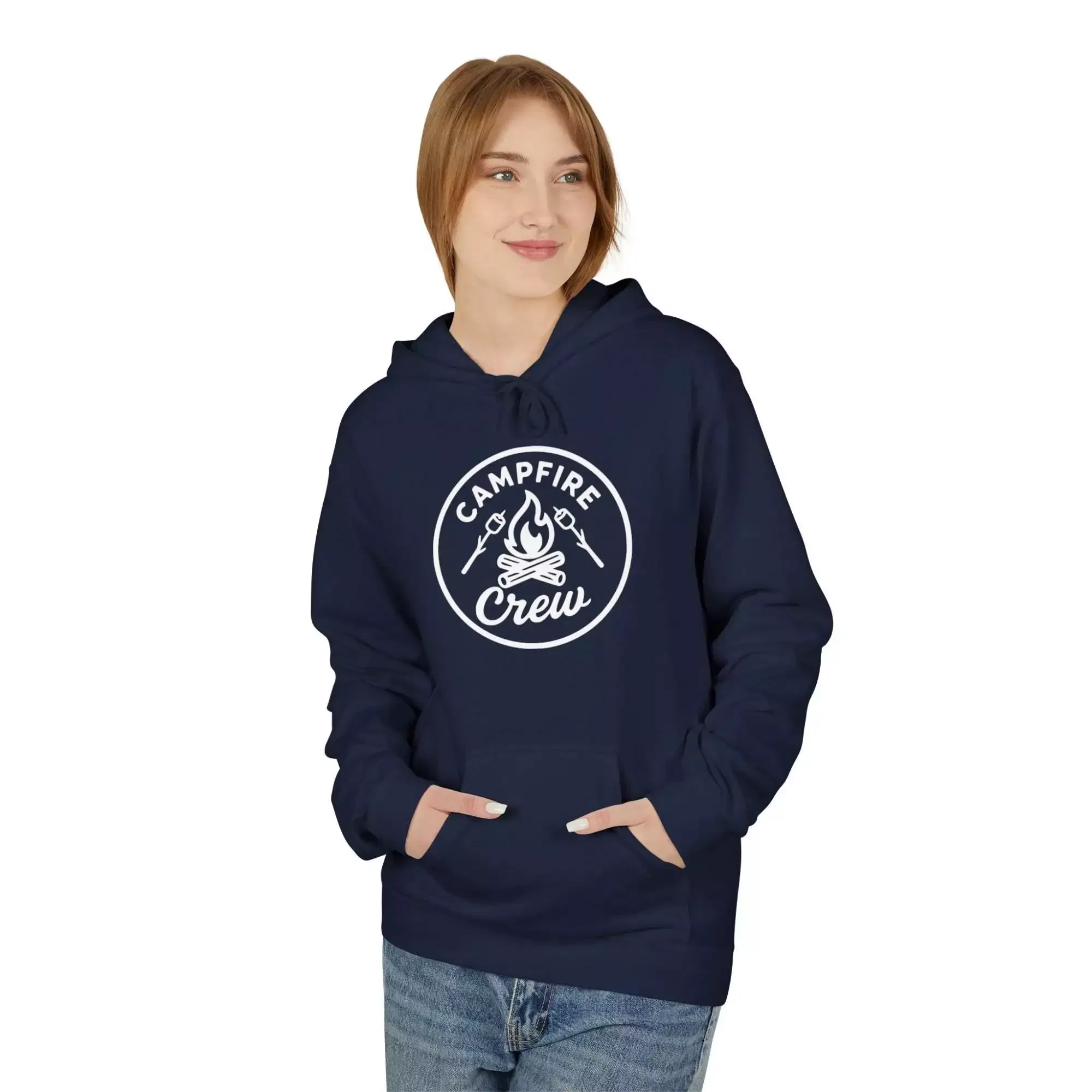 Campfire Crew Fleece Hoodie - Cozy Unisex Pullover for Outdoor Lovers, Bonfire Nights, Group Gatherings, Camping Trips, Fall Fashion - Image 29
