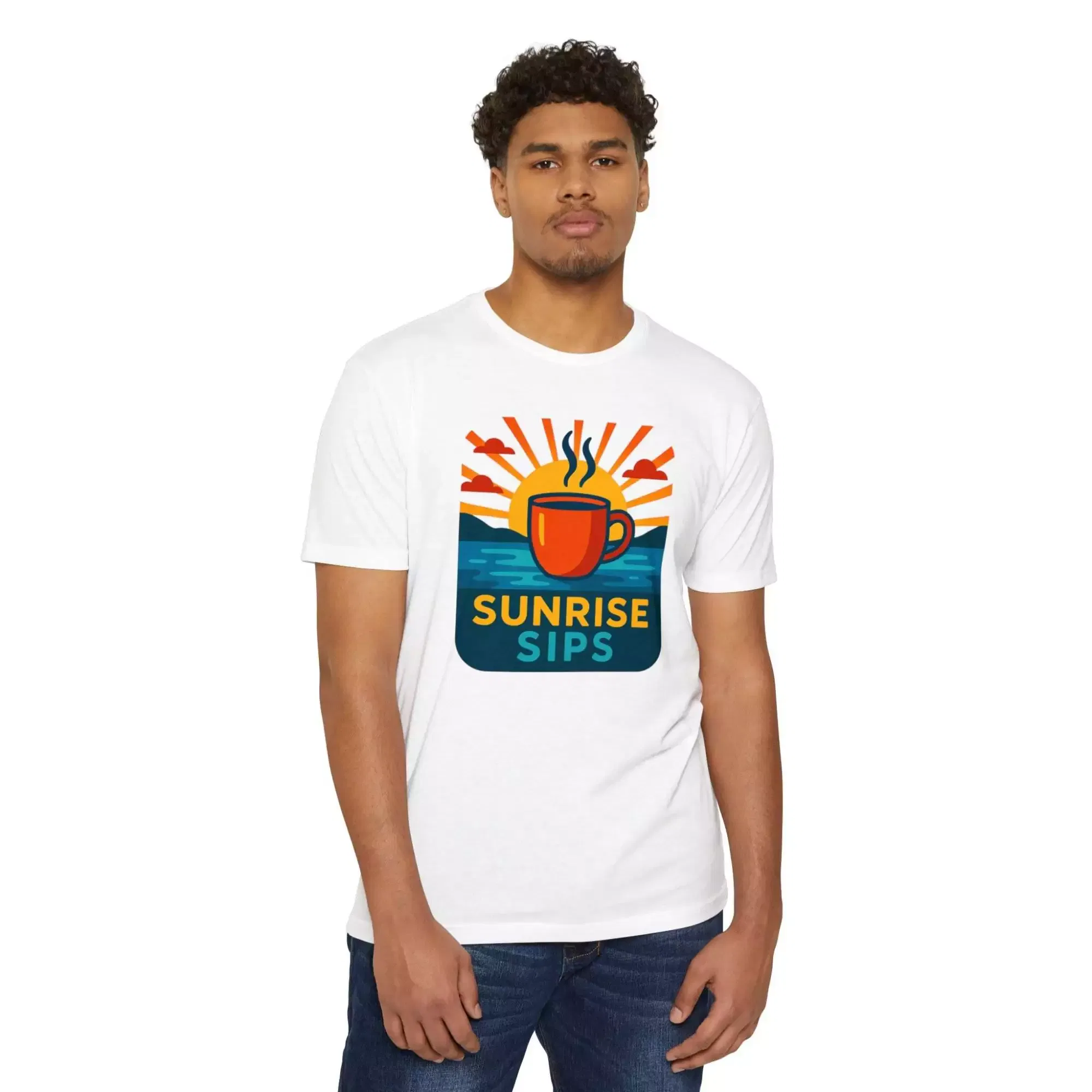 Sunrise Sips T-shirt, Perfect for Coffee Lovers, Casual Wear, Gift for Baristas, Summer Vibes, Relaxed Fit Tees - Image 14
