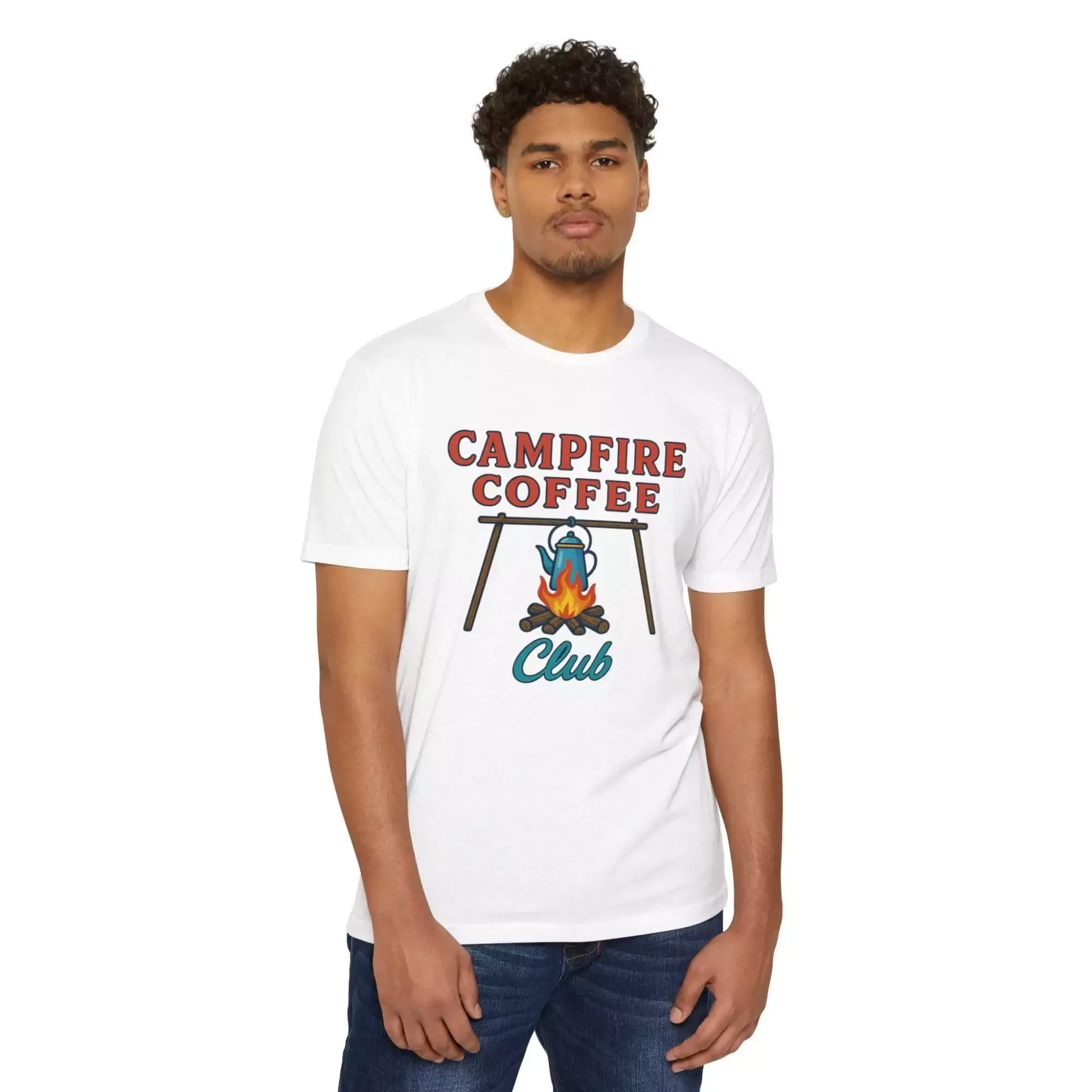 Campfire Coffee Club T-Shirt, Unisex Camp T-Shirt, Camping Apparel, Coffee Lover Gift, Outdoor Adventure Tee, Summer Festival Wear, [...] - Image 17