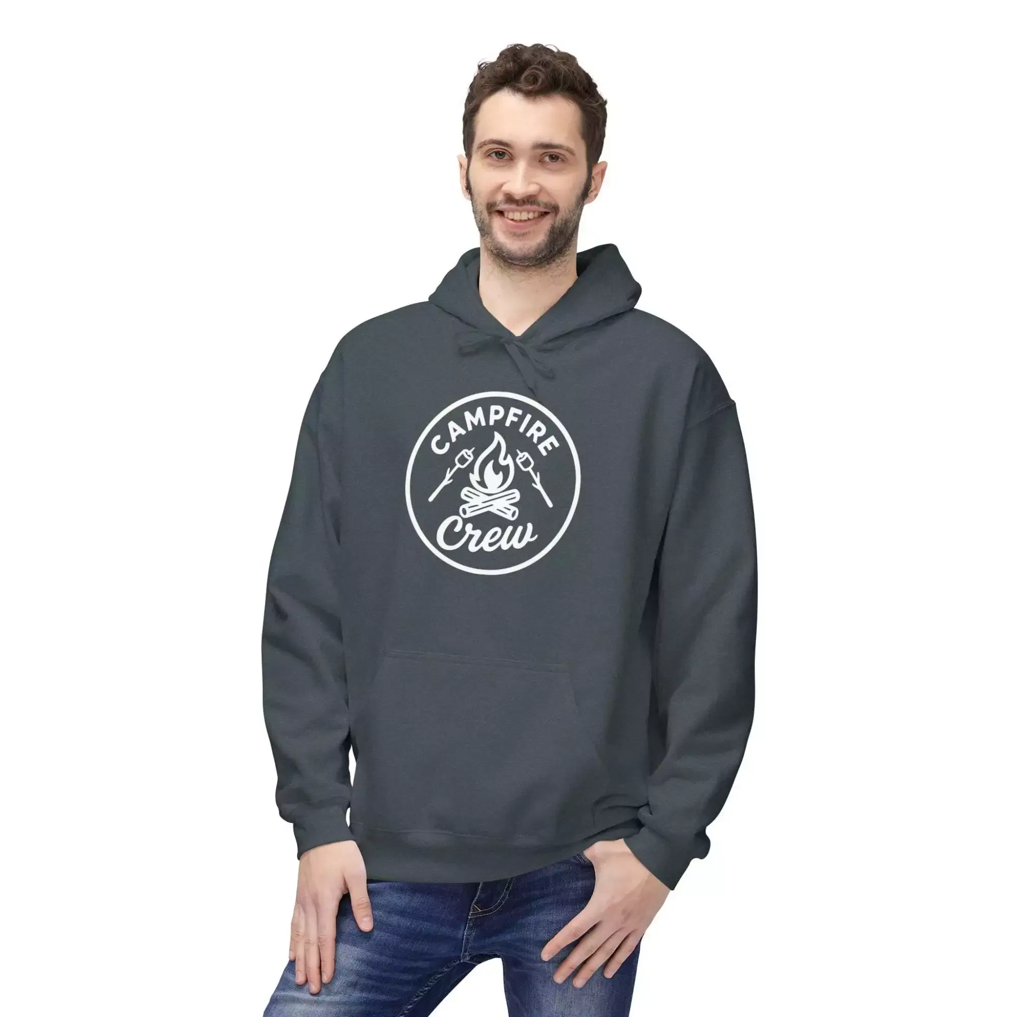 Campfire Crew Fleece Hoodie - Cozy Unisex Pullover for Outdoor Lovers, Bonfire Nights, Group Gatherings, Camping Trips, Fall Fashion - Image 18