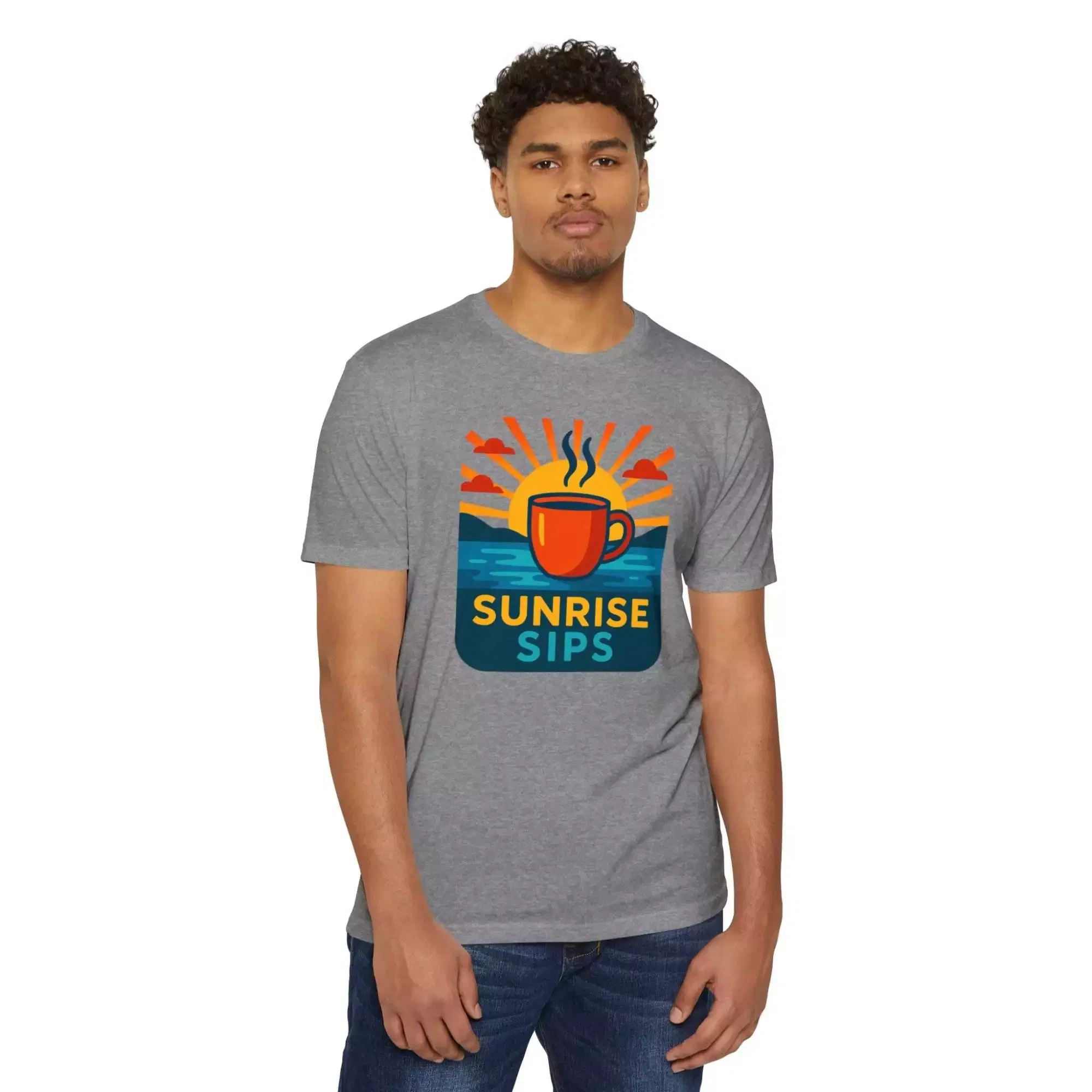Sunrise Sips T-shirt, Perfect for Coffee Lovers, Casual Wear, Gift for Baristas, Summer Vibes, Relaxed Fit Tees - Image 23