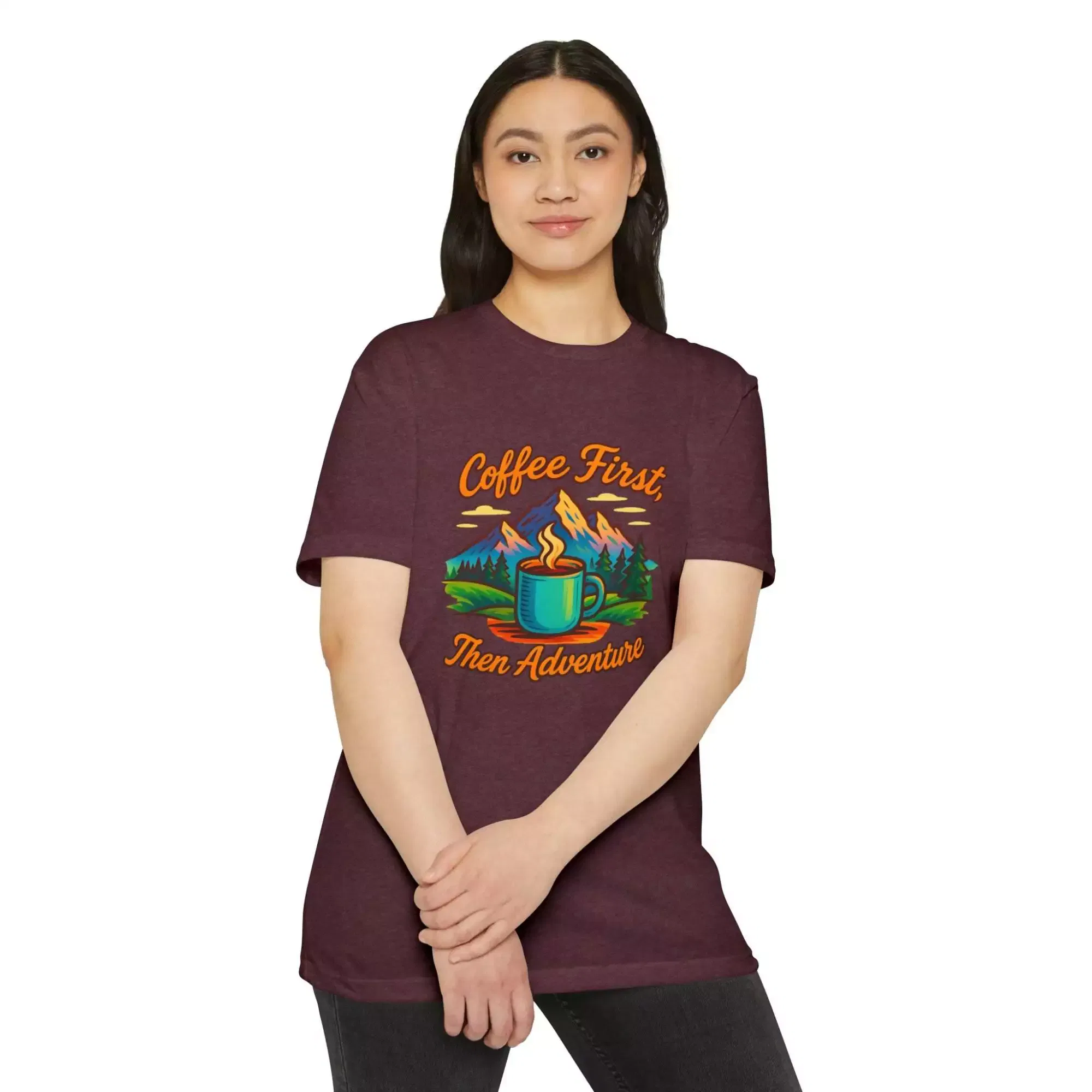 Coffee First Unisex T-Shirt, Adventure Tee, Gift for Coffee Lovers, Nature Lover Shirt, Casual Everyday Wear - Image 30