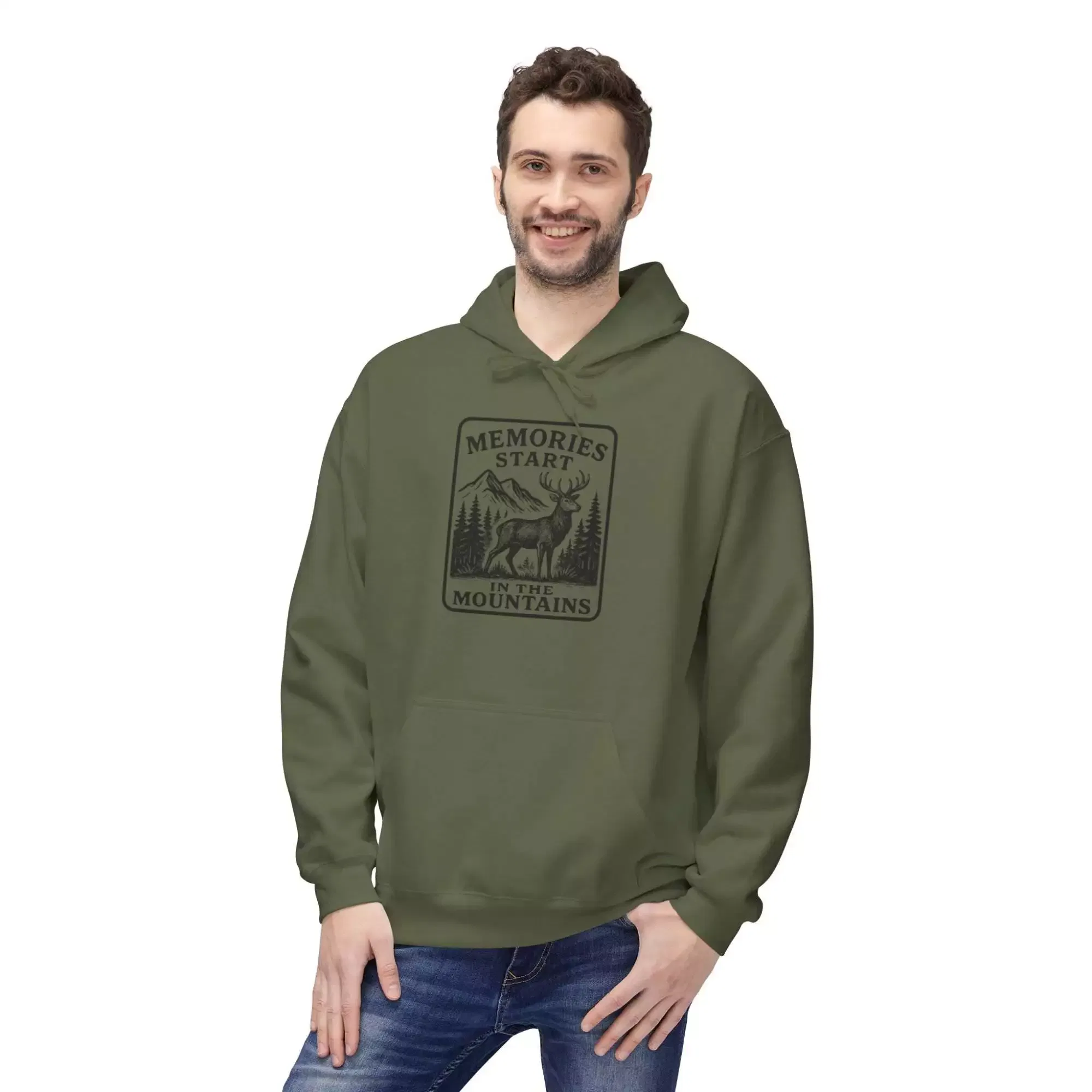 Memories Made in the Mountains Hoodie, Cozy Unisex Fleece Sweatshirt, Outdoor Adventure Apparel, Gift for Nature Lovers, Camping Gear - Image 3