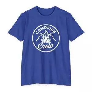 Campfire Crew T-Shirt, Unisex Jersey Tee, Perfect for Camping, Outdoor Adventures, Summer Festivals, Gift for Nature Lovers
