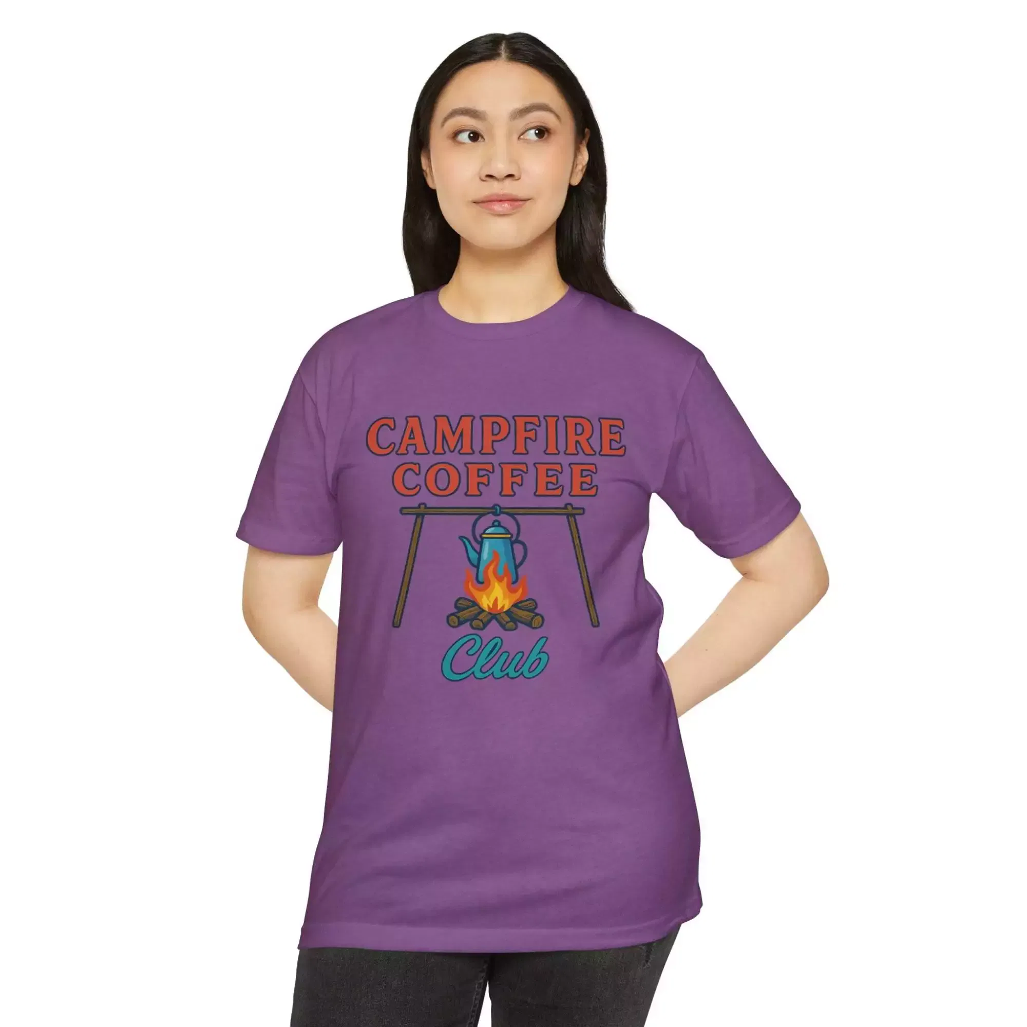 Campfire Coffee Club T-Shirt, Unisex Camp T-Shirt, Camping Apparel, Coffee Lover Gift, Outdoor Adventure Tee, Summer Festival Wear, [...] - Image 27