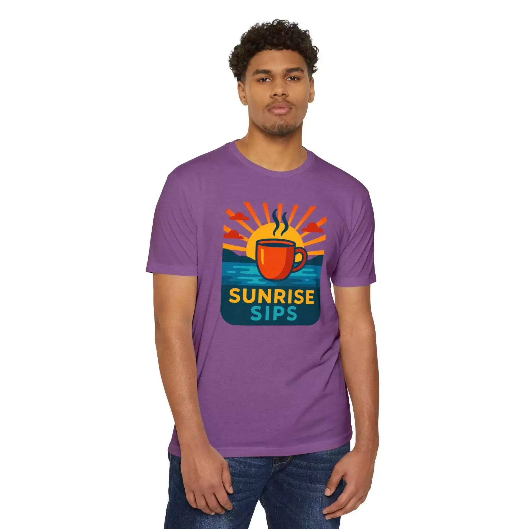 Sunrise Sips T-shirt, Perfect for Coffee Lovers, Casual Wear, Gift for Baristas, Summer Vibes, Relaxed Fit Tees - Image 26