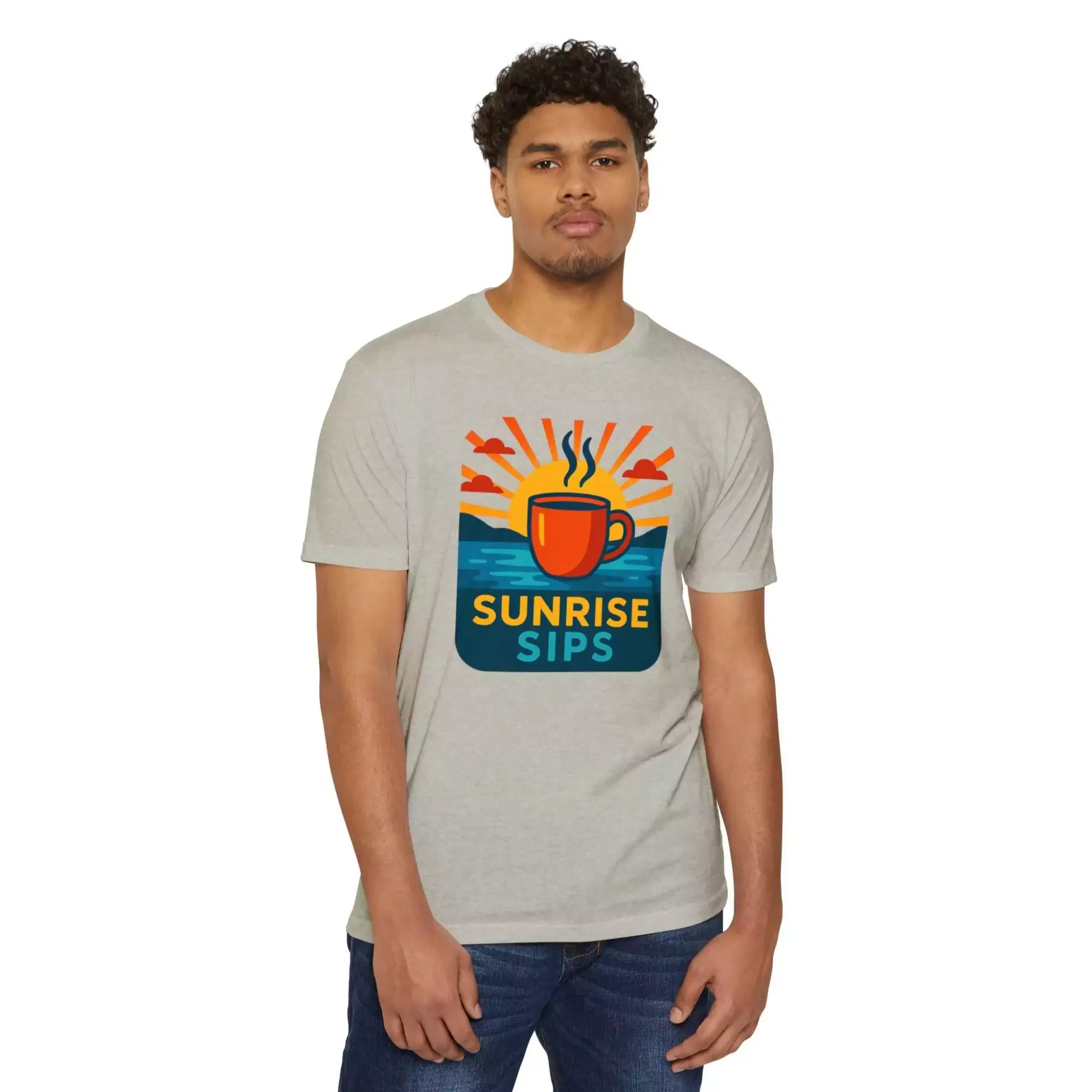 Sunrise Sips T-shirt, Perfect for Coffee Lovers, Casual Wear, Gift for Baristas, Summer Vibes, Relaxed Fit Tees - Image 8