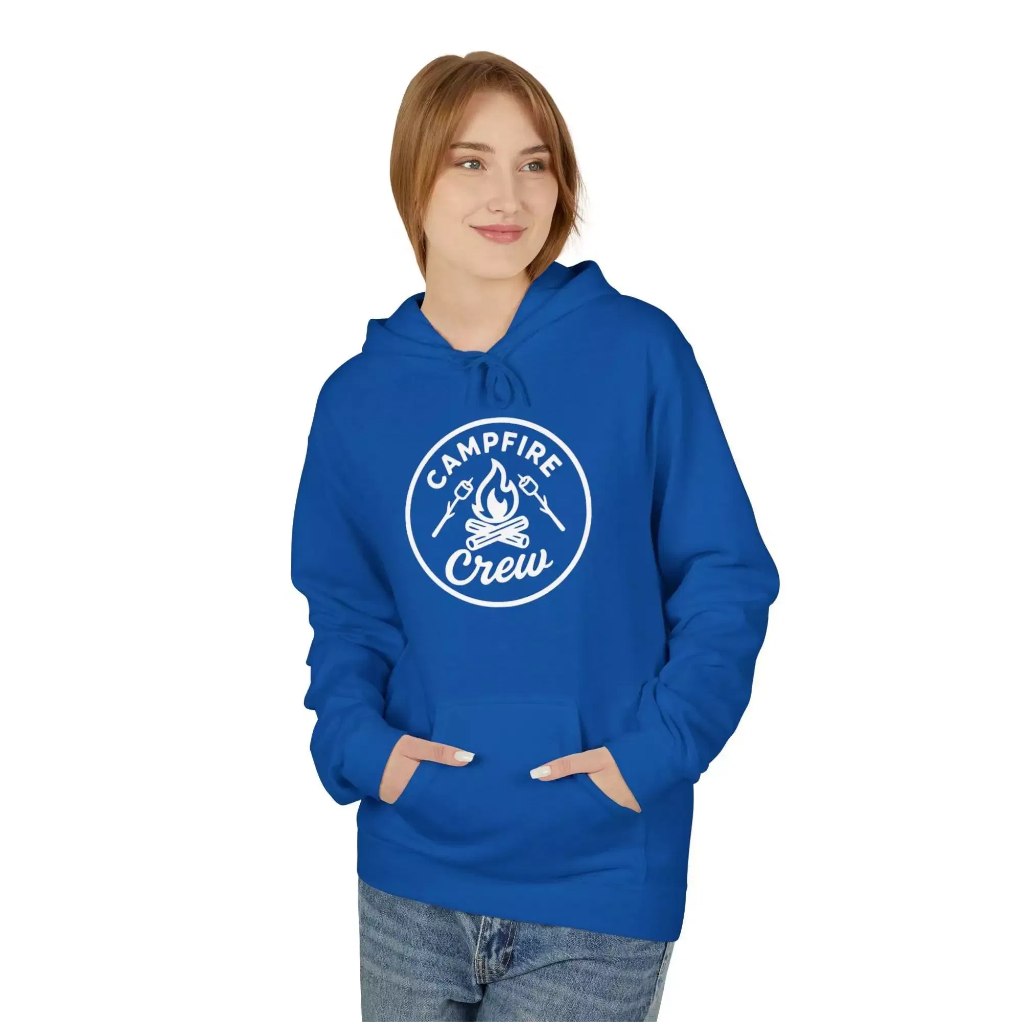 Campfire Crew Fleece Hoodie - Cozy Unisex Pullover for Outdoor Lovers, Bonfire Nights, Group Gatherings, Camping Trips, Fall Fashion - Image 26