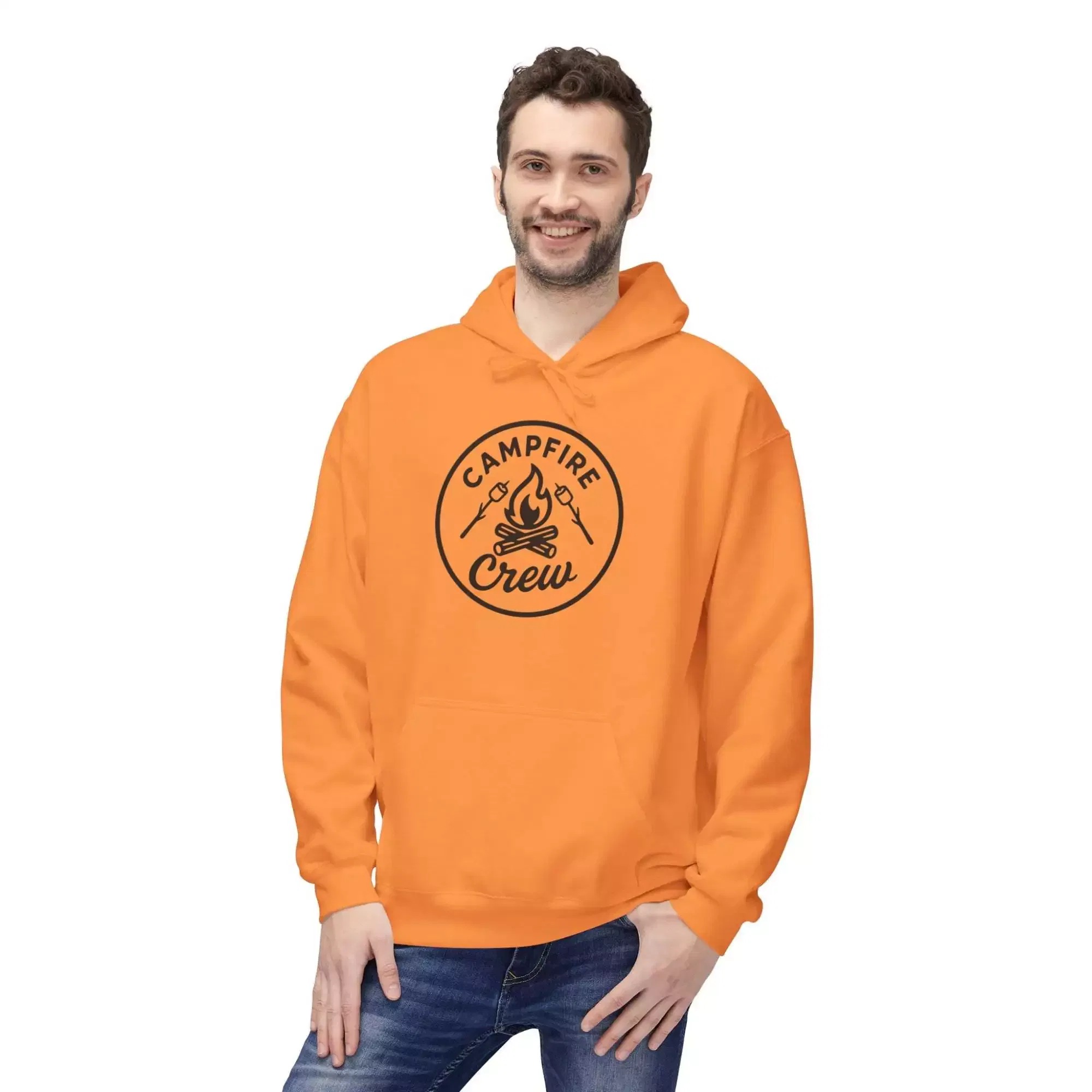 Campfire Crew Fleece Hoodie - Cozy Unisex Pullover for Outdoor Lovers, Bonfire Nights, Group Gatherings, Camping Trips, Fall Fashion - Image 12