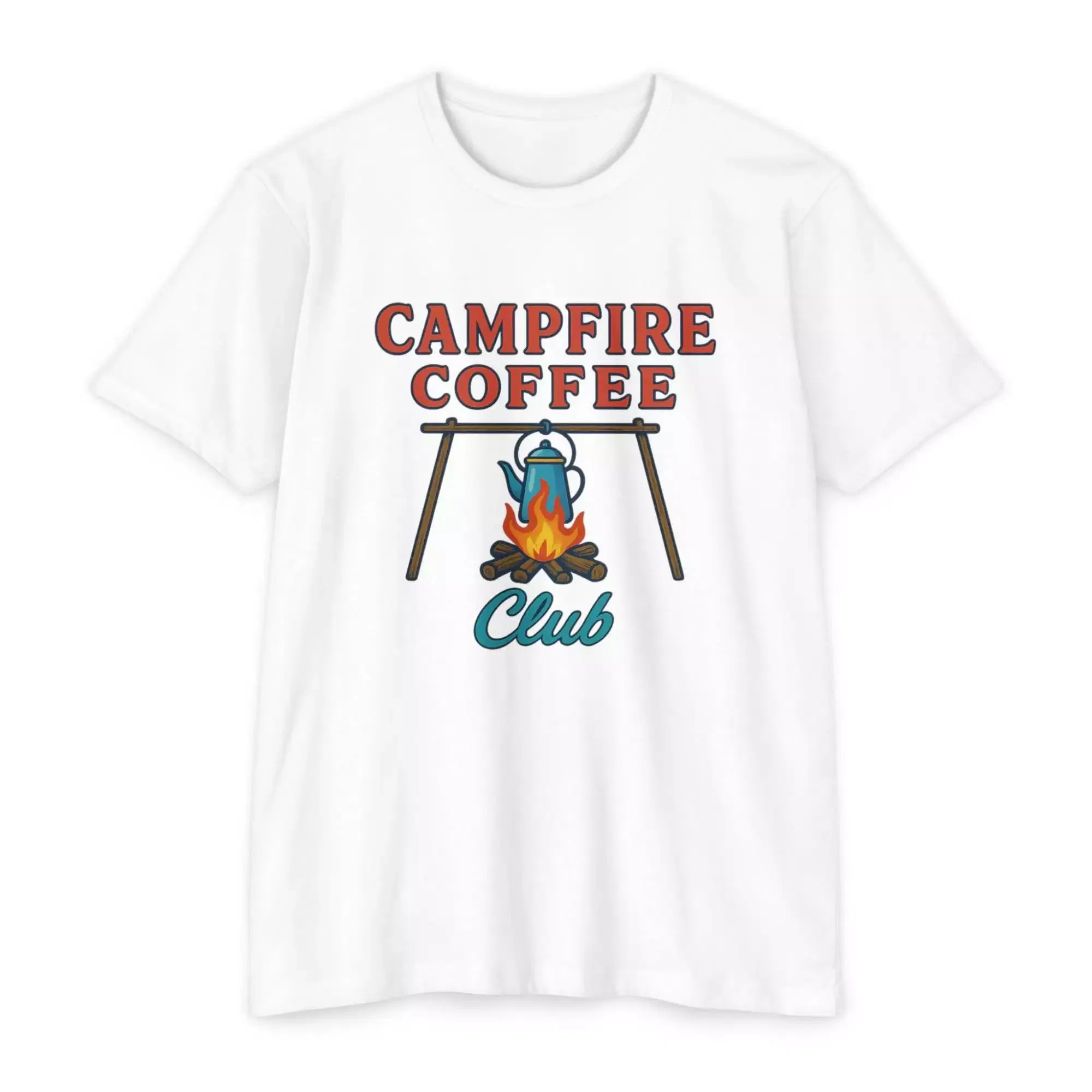 Campfire Coffee Club T-Shirt, Unisex Camp T-Shirt, Camping Apparel, Coffee Lover Gift, Outdoor Adventure Tee, Summer Festival Wear, [...] - Image 16