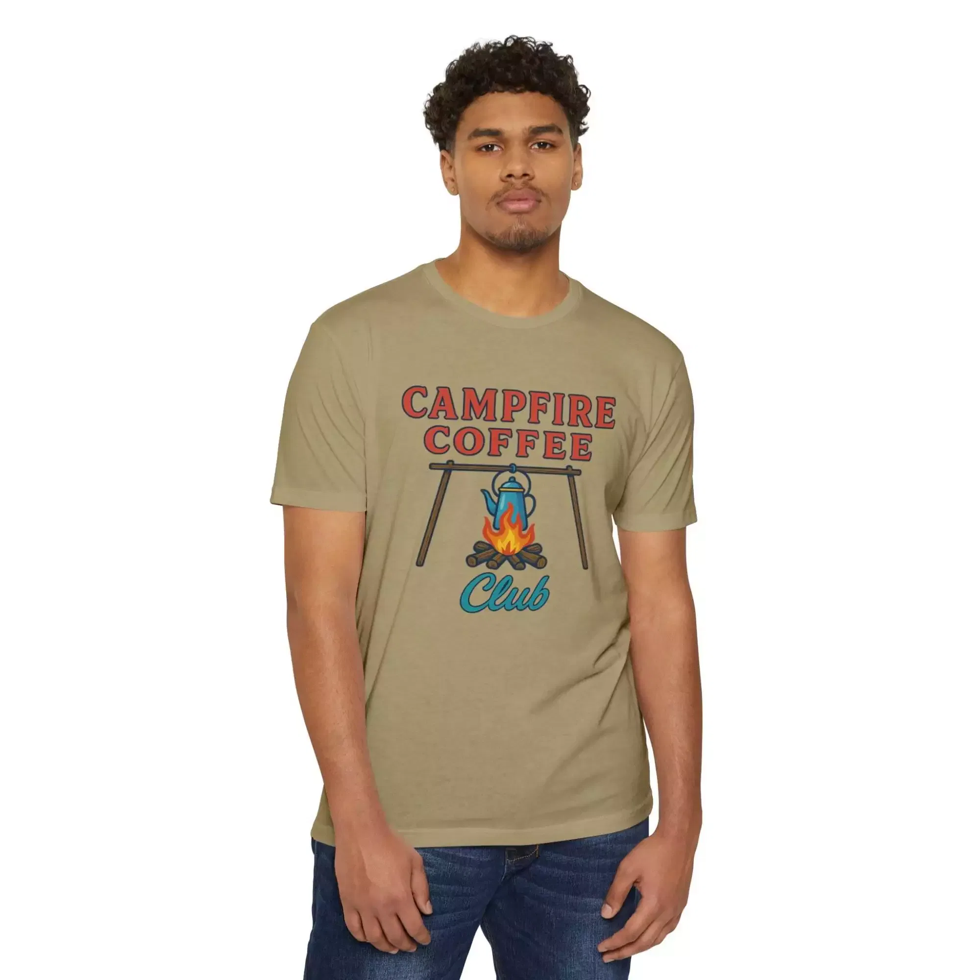 Campfire Coffee Club T-Shirt, Unisex Camp T-Shirt, Camping Apparel, Coffee Lover Gift, Outdoor Adventure Tee, Summer Festival Wear, [...] - Image 14