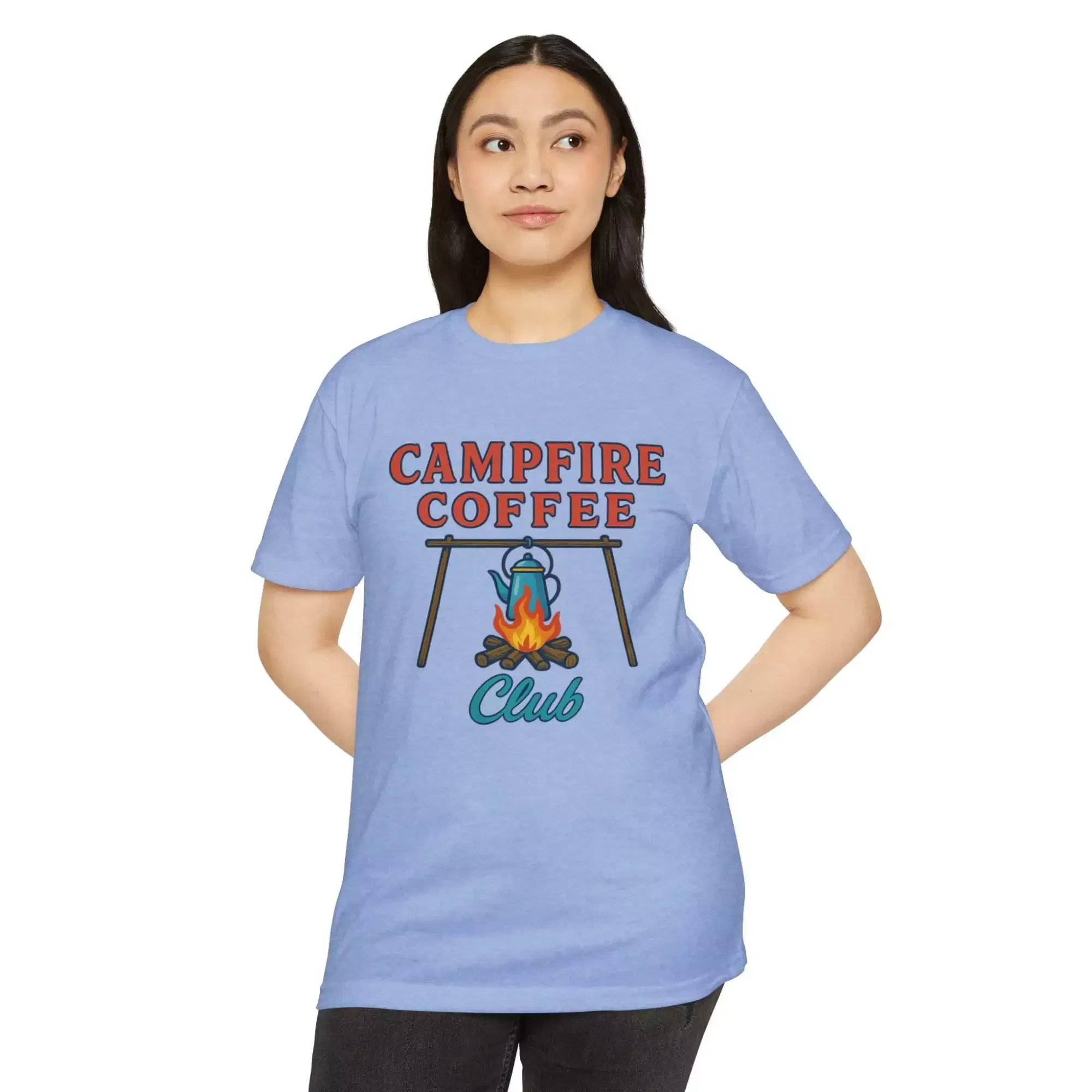 Campfire Coffee Club T-Shirt, Unisex Camp T-Shirt, Camping Apparel, Coffee Lover Gift, Outdoor Adventure Tee, Summer Festival Wear, [...] - Image 21
