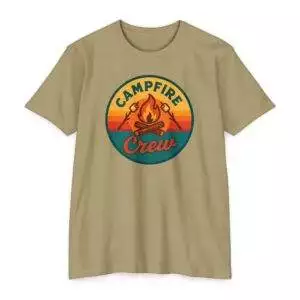 Unisex Campfire Crew T-Shirt, Adventure Shirt, Camping Apparel, Outdoor Gear, Summer Essentials, Casual Wear