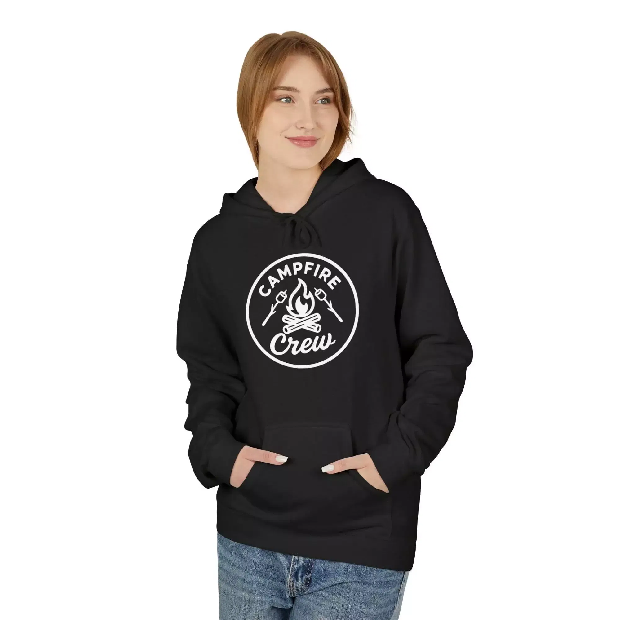 Campfire Crew Fleece Hoodie - Cozy Unisex Pullover for Outdoor Lovers, Bonfire Nights, Group Gatherings, Camping Trips, Fall Fashion - Image 5