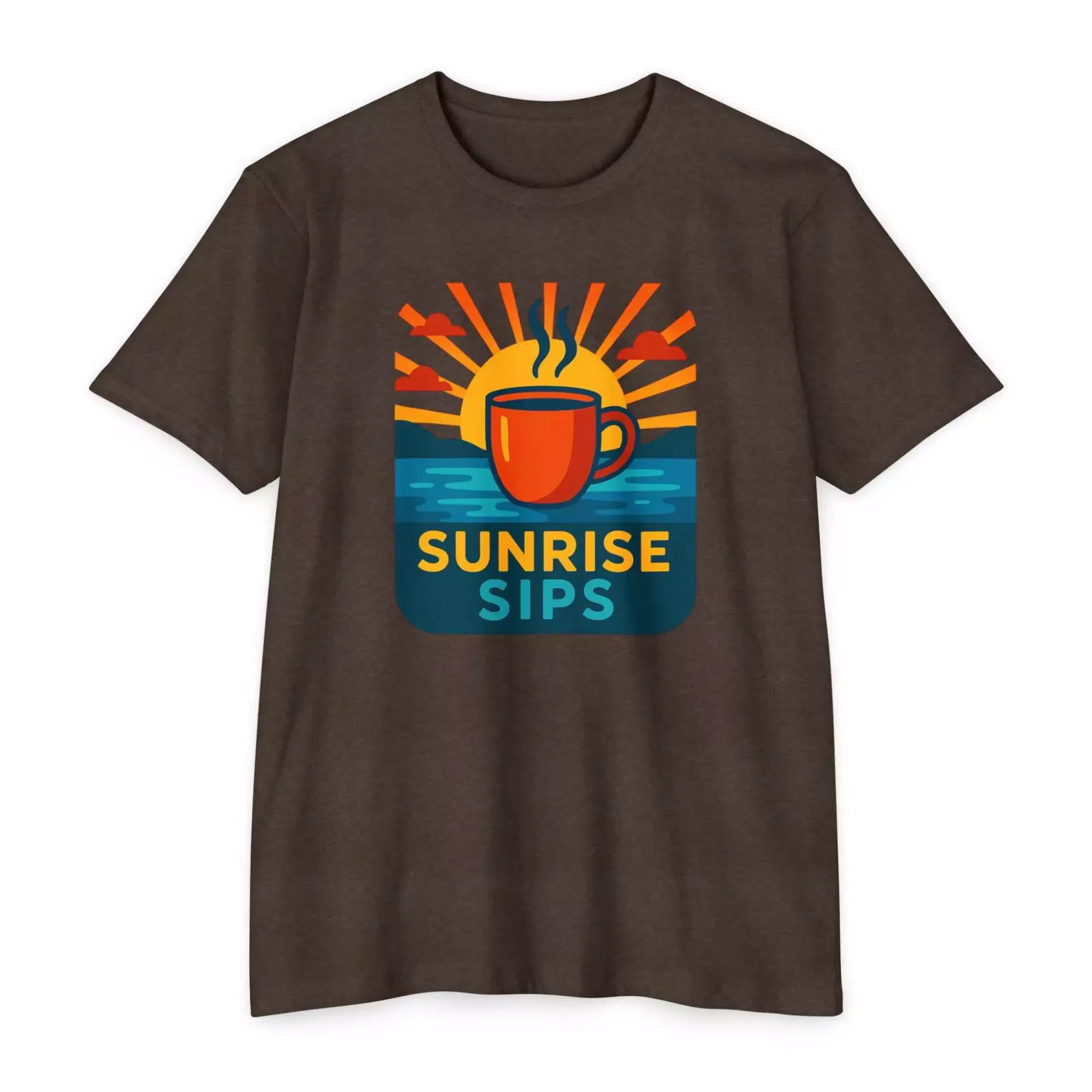Sunrise Sips T-shirt, Perfect for Coffee Lovers, Casual Wear, Gift for Baristas, Summer Vibes, Relaxed Fit Tees - Image 4