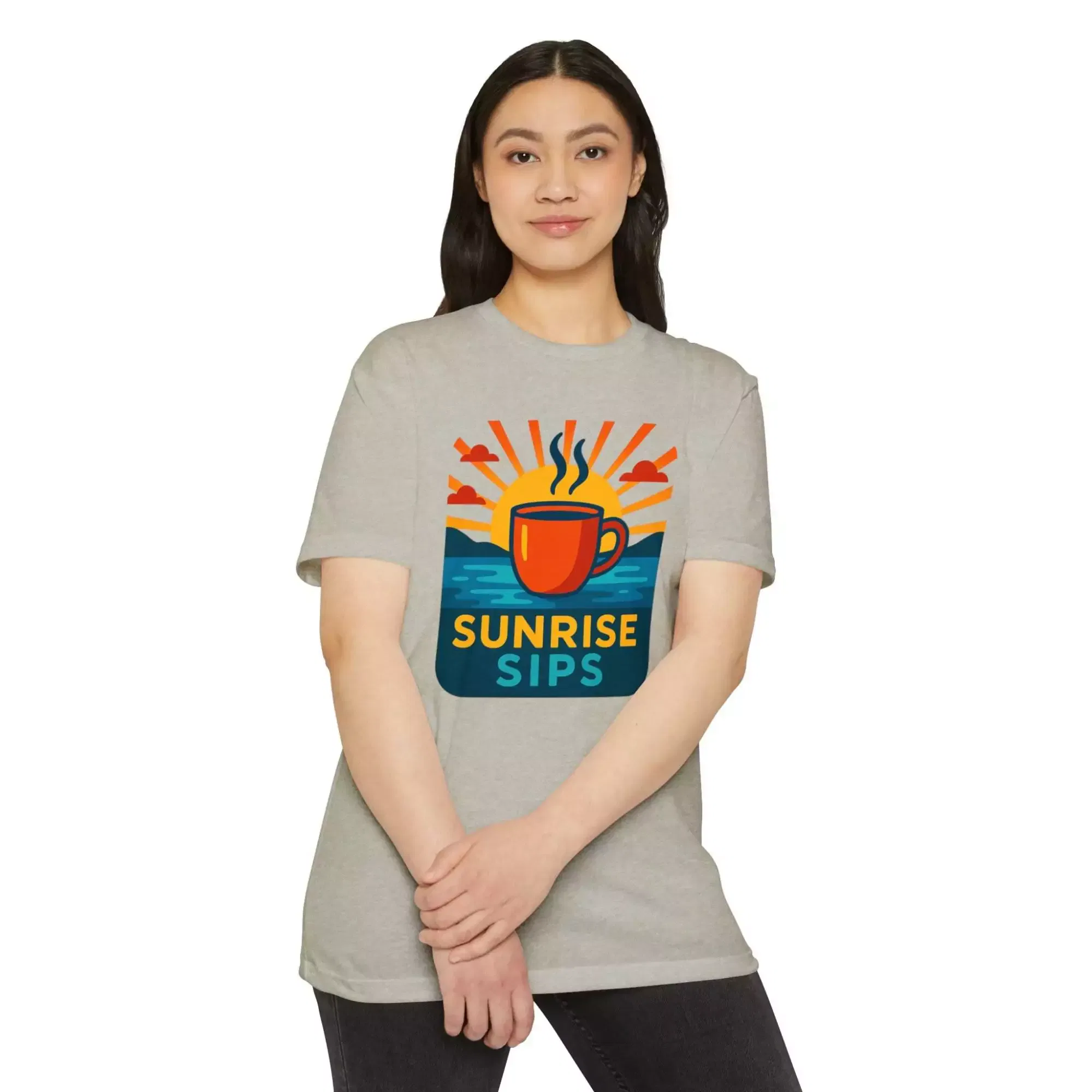 Sunrise Sips T-shirt, Perfect for Coffee Lovers, Casual Wear, Gift for Baristas, Summer Vibes, Relaxed Fit Tees - Image 9