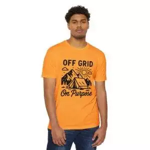 Unisex Outdoor Adventure T-Shirt | Off Grid On Purpose | Hiking, Camping, Travel, Nature Lover, Gift for Outdoorsy Friends