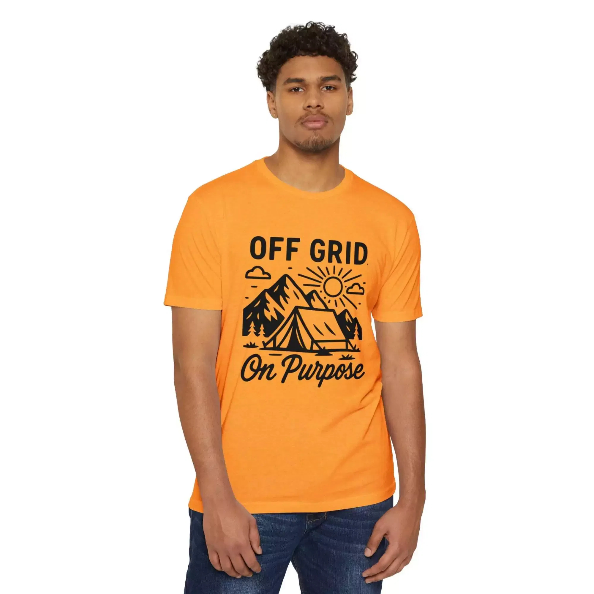 Unisex Outdoor Adventure T-Shirt | Off Grid On Purpose | Hiking, Camping, Travel, Nature Lover, Gift for Outdoorsy Friends - Image 2