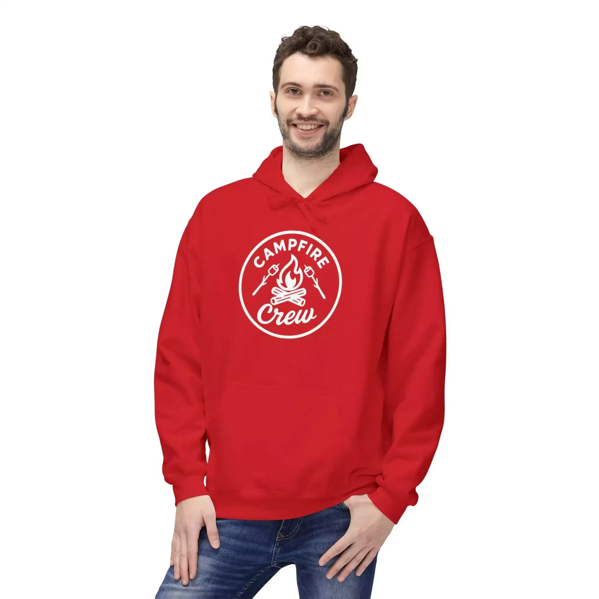 Campfire Crew Fleece Hoodie - Cozy Unisex Pullover for Outdoor Lovers, Bonfire Nights, Group Gatherings, Camping Trips, Fall Fashion - Image 39