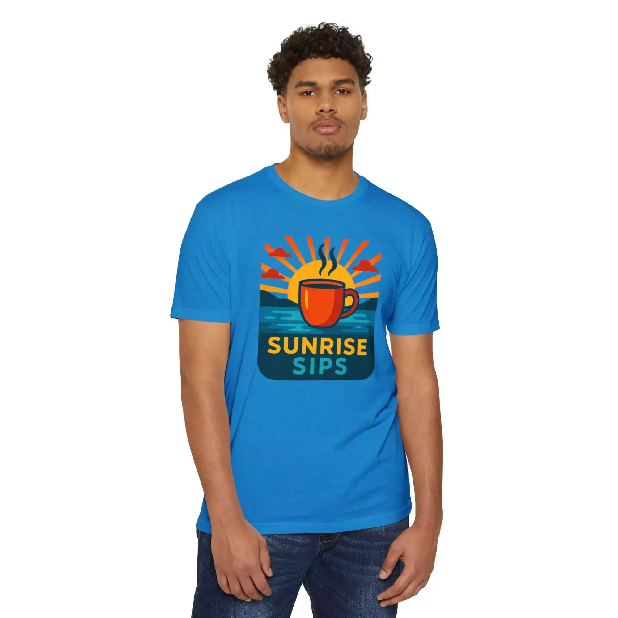 Sunrise Sips T-shirt, Perfect for Coffee Lovers, Casual Wear, Gift for Baristas, Summer Vibes, Relaxed Fit Tees - Image 17