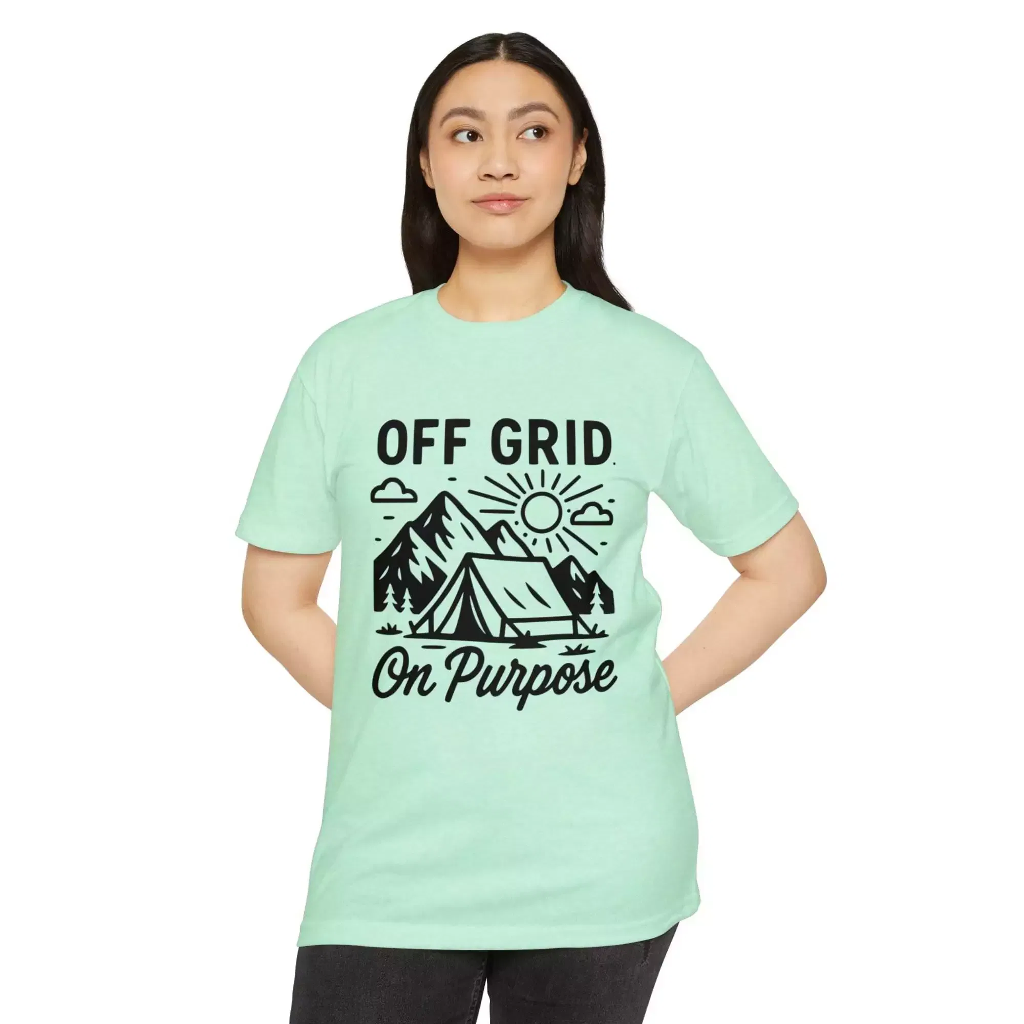 Unisex Outdoor Adventure T-Shirt | Off Grid On Purpose | Hiking, Camping, Travel, Nature Lover, Gift for Outdoorsy Friends - Image 12