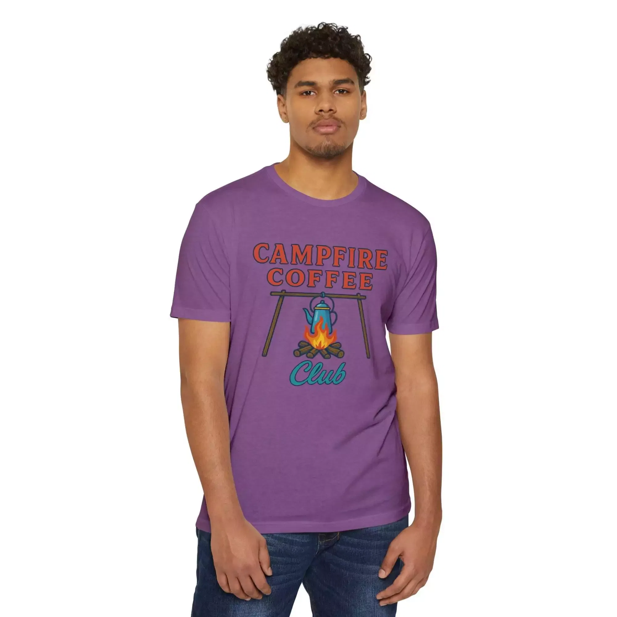 Campfire Coffee Club T-Shirt, Unisex Camp T-Shirt, Camping Apparel, Coffee Lover Gift, Outdoor Adventure Tee, Summer Festival Wear, [...] - Image 26