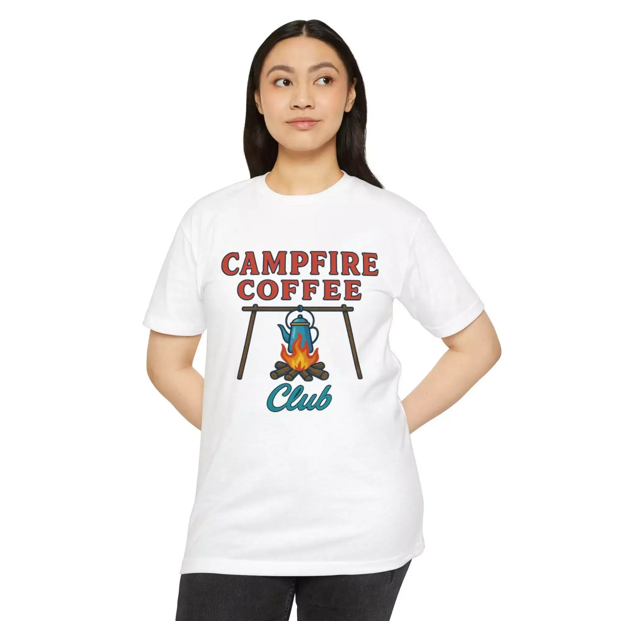 Campfire Coffee Club T-Shirt, Unisex Camp T-Shirt, Camping Apparel, Coffee Lover Gift, Outdoor Adventure Tee, Summer Festival Wear, [...] - Image 18