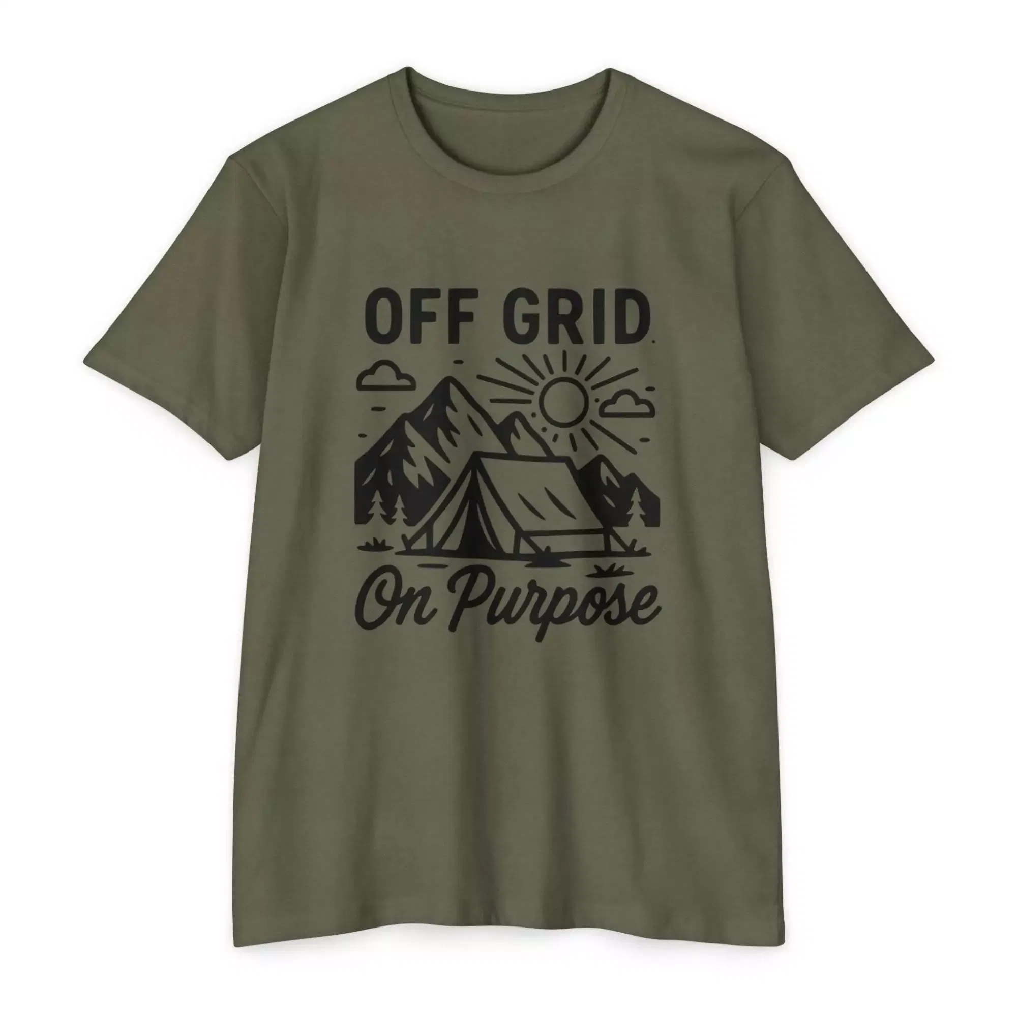 Unisex Outdoor Adventure T-Shirt | Off Grid On Purpose | Hiking, Camping, Travel, Nature Lover, Gift for Outdoorsy Friends - Image 7