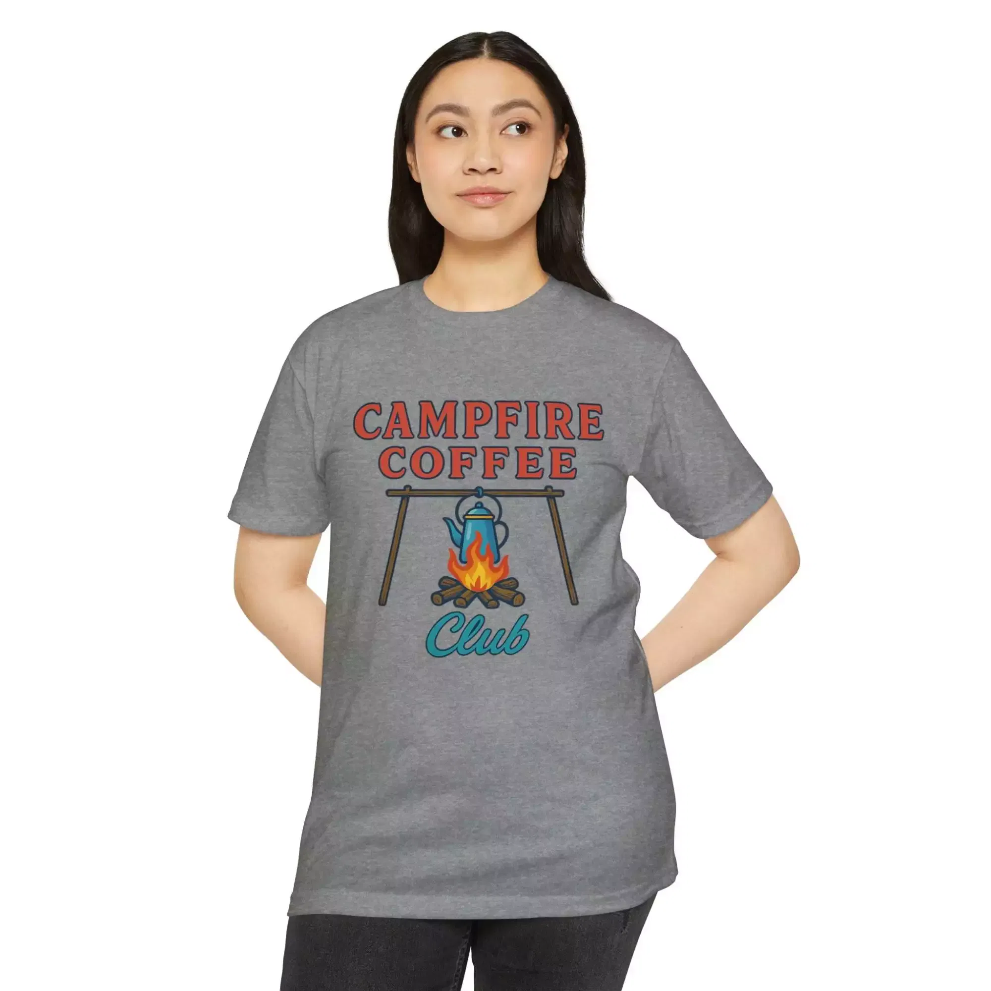 Campfire Coffee Club T-Shirt, Unisex Camp T-Shirt, Camping Apparel, Coffee Lover Gift, Outdoor Adventure Tee, Summer Festival Wear, [...] - Image 24
