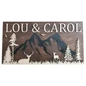 Rustic Name Sign – Personalized Outdoor Wall Decor – Custom Cabin Style Plaque – Rustic Home Decor Art