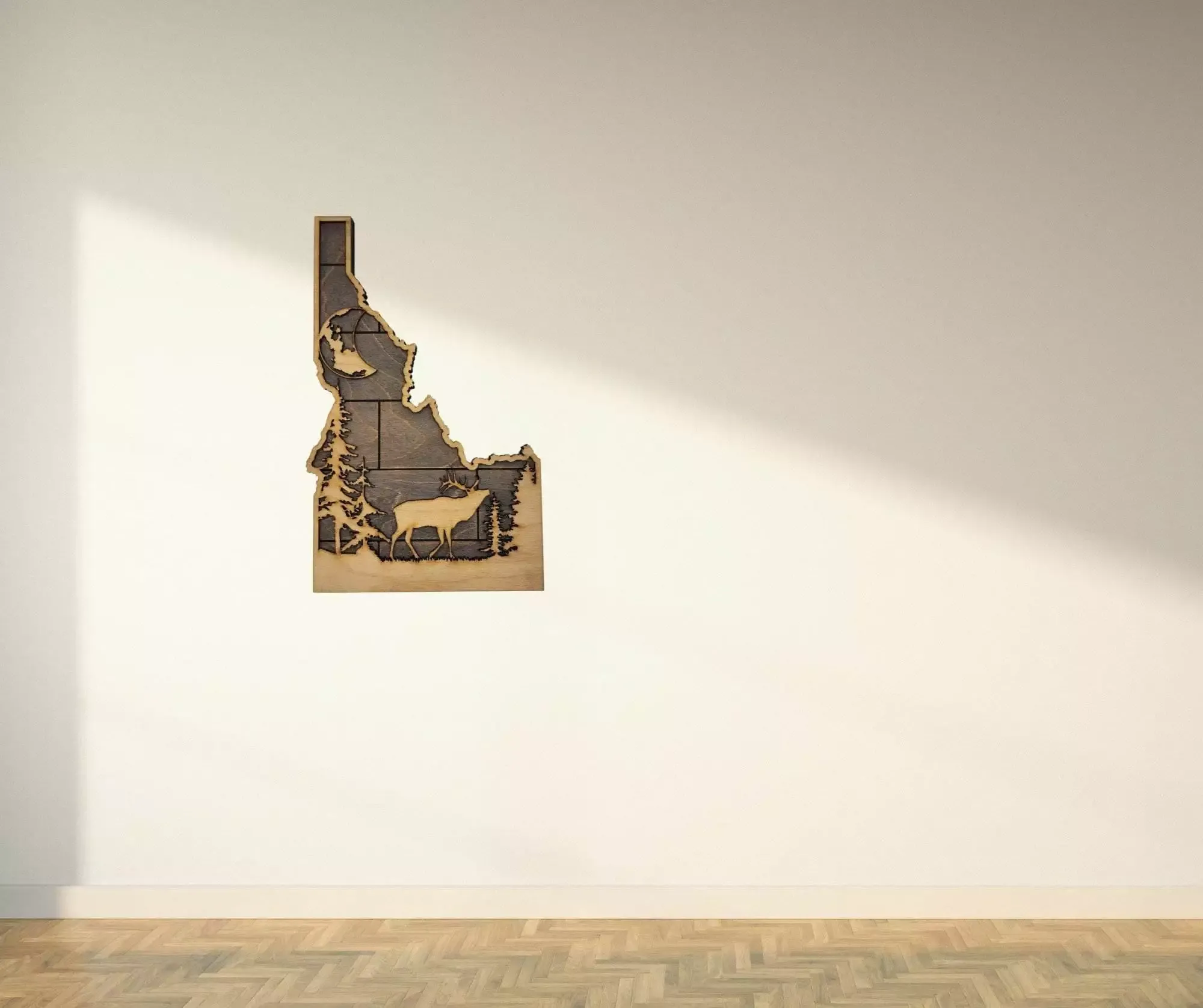 Idaho Sign - Rustic Home Decor with Forest Scene, Perfect Gift for Idaho Lovers & Nature Enthusiasts - Gray Planked Stain - Image 4