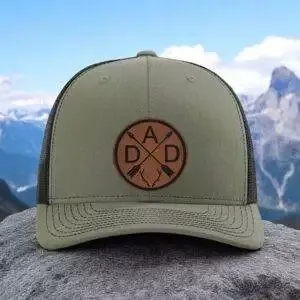 Custom Initials Father and Child Leatherette Patch – Hunting Themed – Memorable Daddy & Me Accessory – Special Gift Idea – Antlers