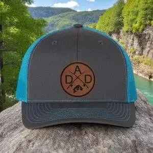 Custom Initials Father and Child Leatherette Patch – Fishing Themed – Memorable Daddy & Me Accessory – Special Gift Idea