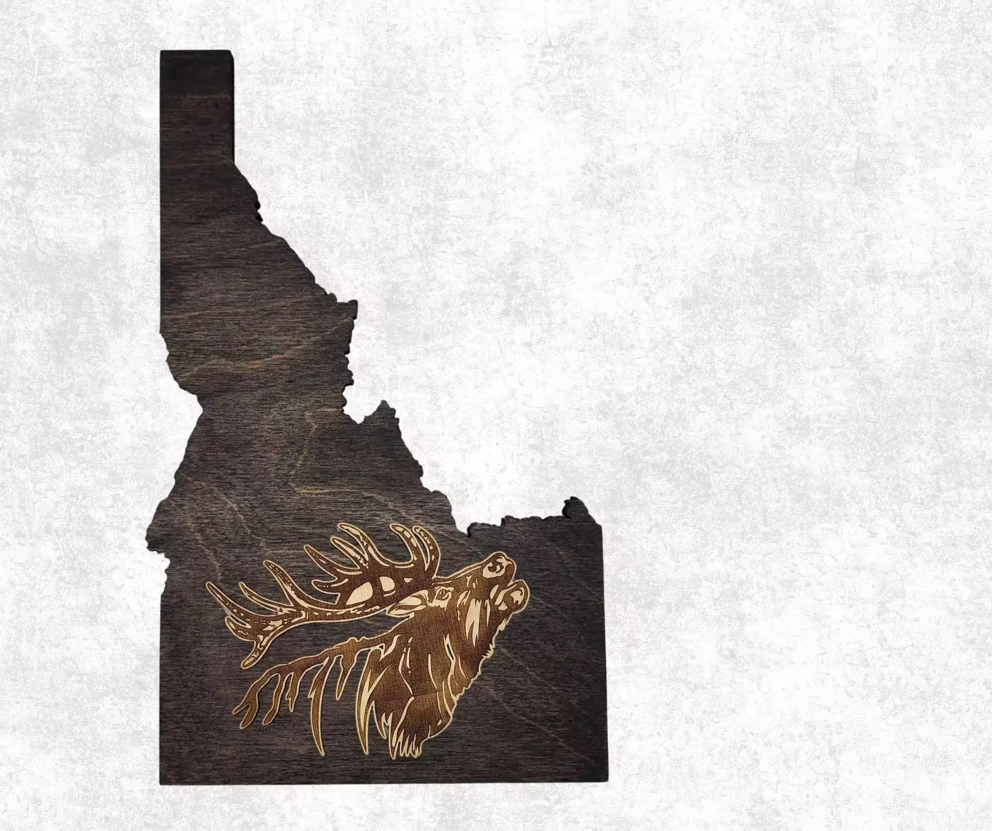Idaho Sign - Rustic Home Decor with Elk Head, Perfect Gift for Idaho Lovers & Nature Enthusiasts - Gray Stain - Image 3