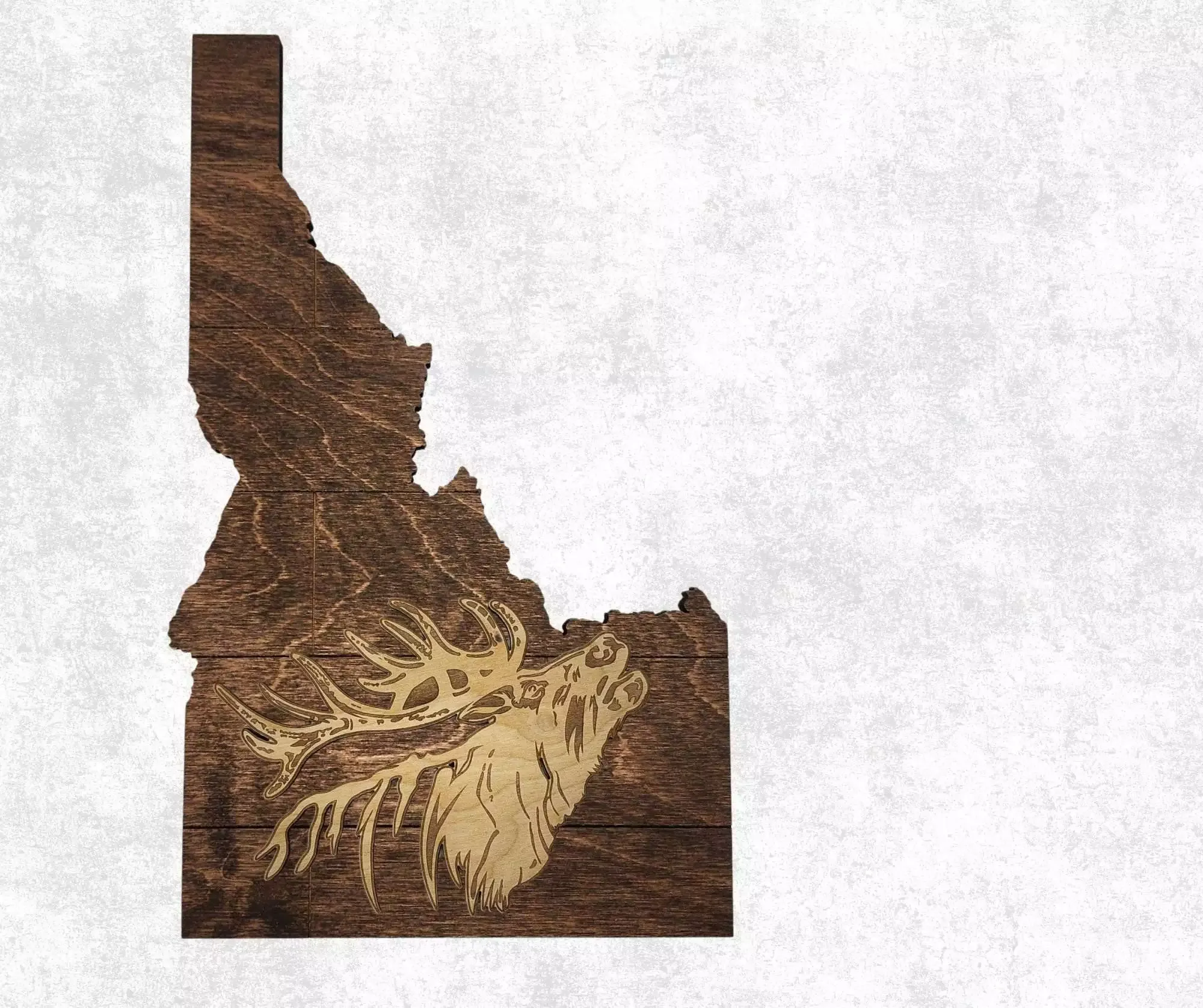 Idaho Sign - Rustic Home Decor with Elk Head, Perfect Gift for Idaho Lovers & Nature Enthusiasts - Walnut Plank Stain - Image 3