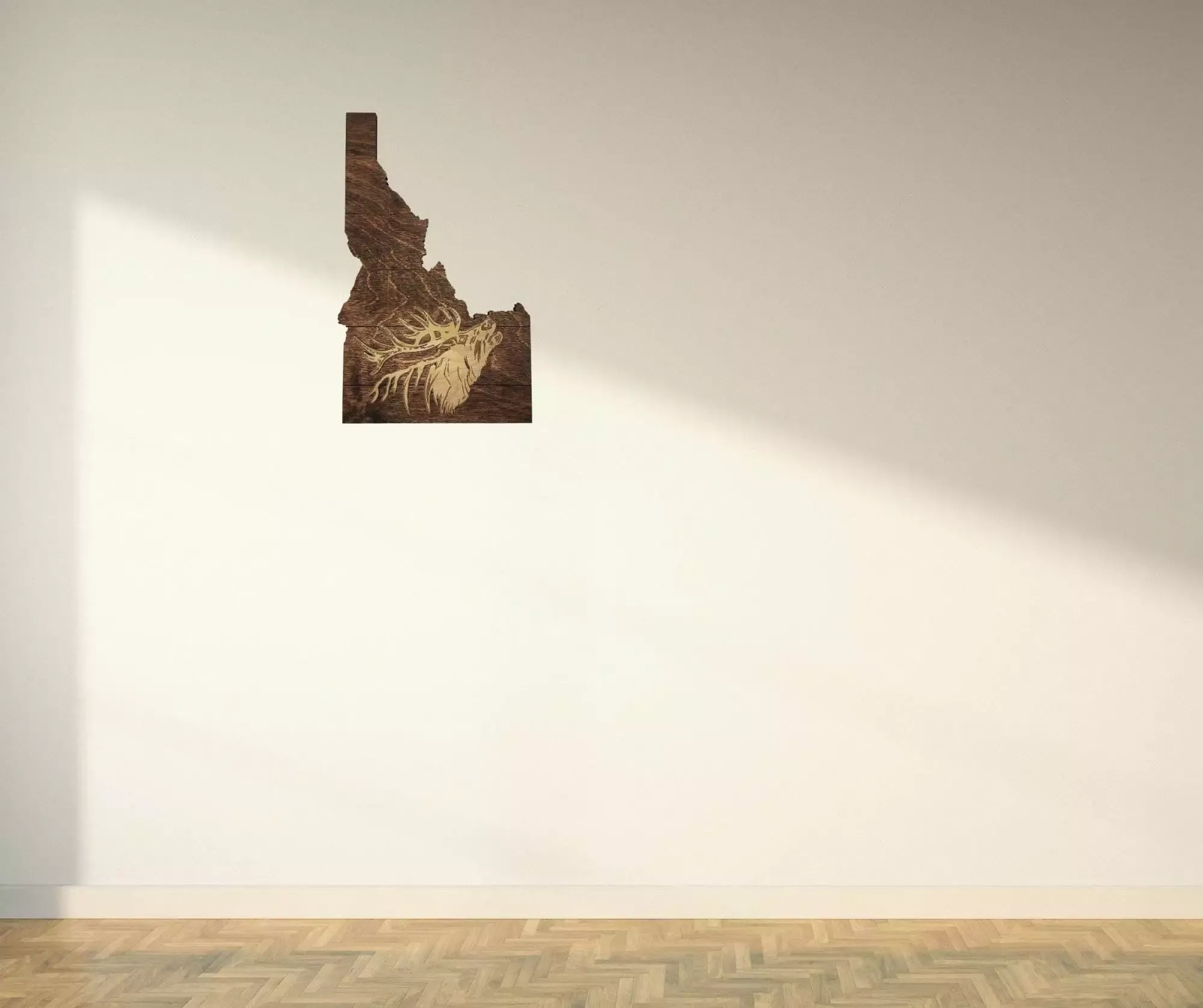 Idaho Sign - Rustic Home Decor with Elk Head, Perfect Gift for Idaho Lovers & Nature Enthusiasts - Walnut Plank Stain - Image 4