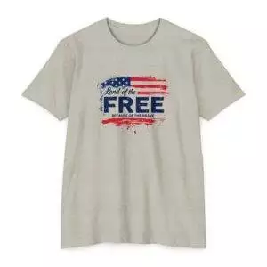 Patriotic Graphic Tee, USA Pride Shirt, Land of the Free T-Shirt, Independence Day Gift, Casual Summer Wear
