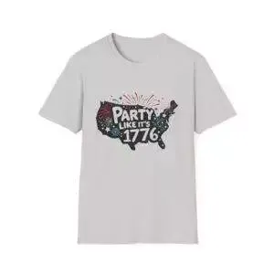 Patriotic T-Shirt – Party Like It’s 1776 – 4th of July Unisex Softstyle T-Shirt
