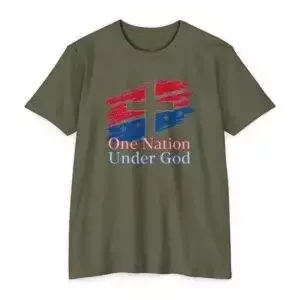 Faith-Inspired Unisex T-Shirt, One Nation Under God Tee, Inspirational Graphic Tee, Patriotic T-Shirt, Casual Everyday Wear, Gift Idea