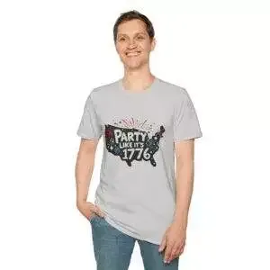 Patriotic T-Shirt – Party Like It’s 1776 – 4th of July Unisex Softstyle T-Shirt
