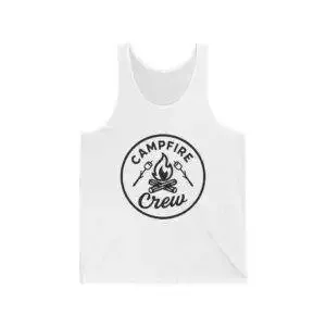 Unisex Campfire Crew Tank, Summer Beachwear, Camping Gear, Outdoor Adventure, Bonfire Party Shirt, Gifts for Campers