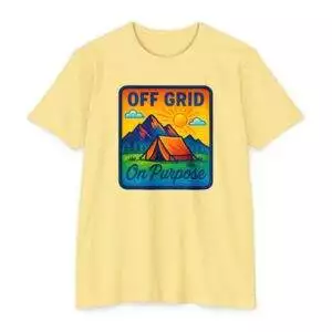 Off Grid Adventure Unisex T-Shirt, Eco-Friendly Tee, Camping Shirt, Outdoor Gift, Summer Casual Wear