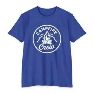Campfire Crew T-Shirt, Unisex Jersey Tee, Perfect for Camping, Outdoor Adventures, Summer Festivals, Gift for Nature Lovers