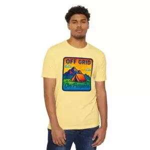 Off Grid Adventure Unisex T-Shirt, Eco-Friendly Tee, Camping Shirt, Outdoor Gift, Summer Casual Wear